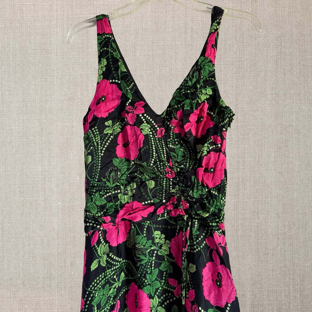 Anthropologie Maeve Hot Pink Floral Maxi Dress Cottagecore Goth Fairy size 4 - Picture 12 of 13